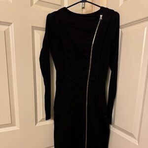 Prairie Underground Black Dress Long Sleeve Counterpoise Denim  Full Zip  XS